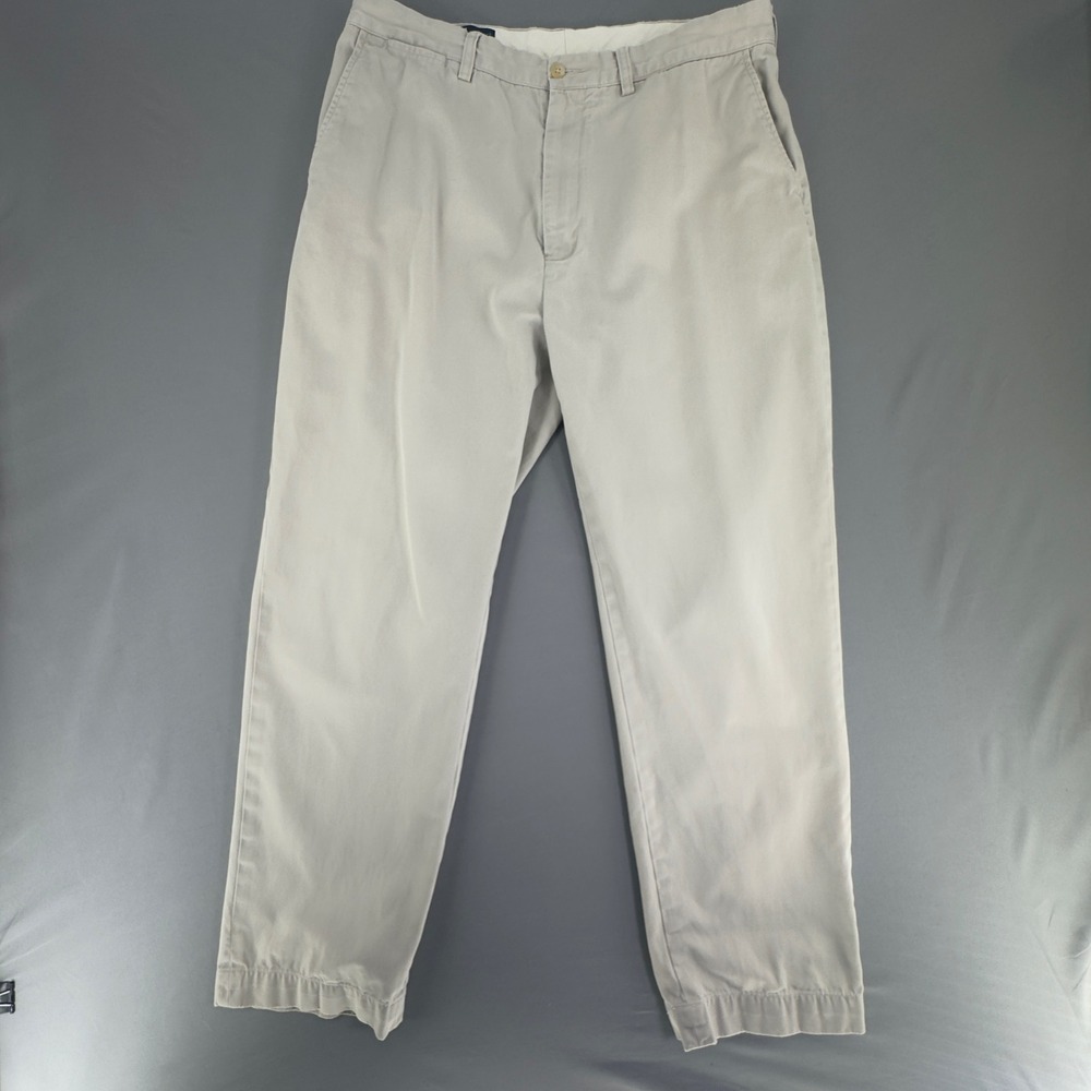 VTG Polo Ralph Lauren Prospect Pant Mens 36x32 Tan Khaki Cotton Straight Chino